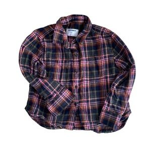 Old Navy Girls Plaid Flannel Shirt – Size Small (6–7)